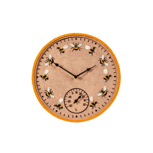 Outside In Beez Wall Clock and Thermometer