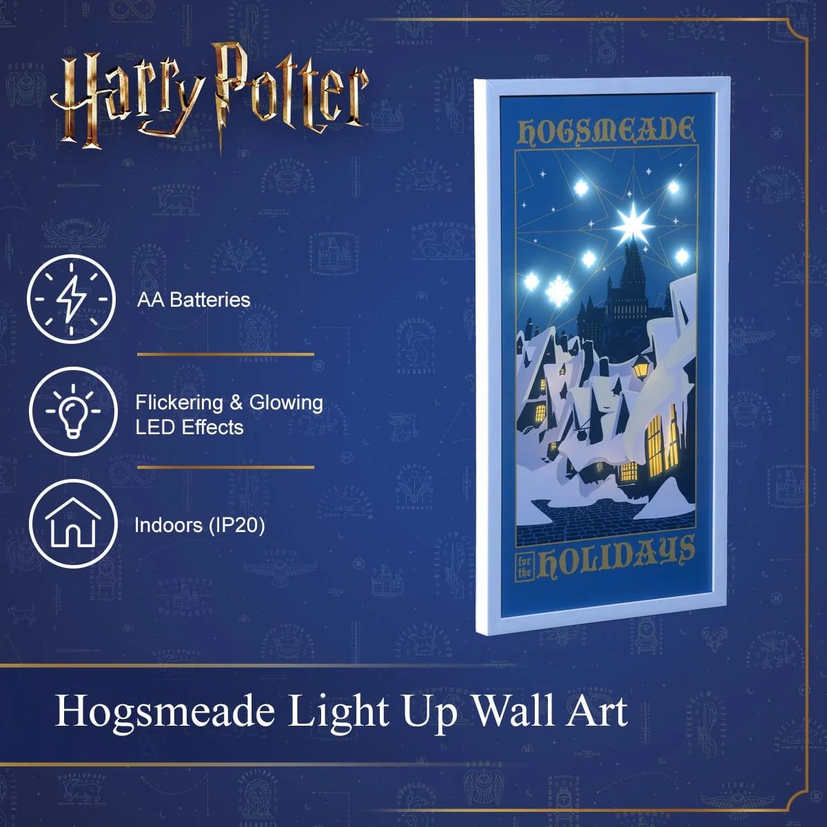 NOMA Harry Potter Hogsmeade illuminated snowy village LED wall art display