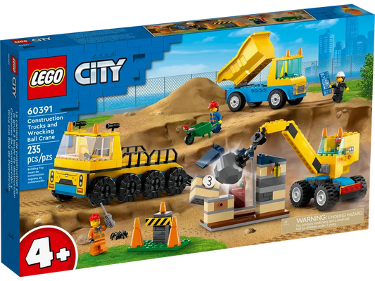 Lego City Construction Trucks & Wrecking Ball Crane 60391