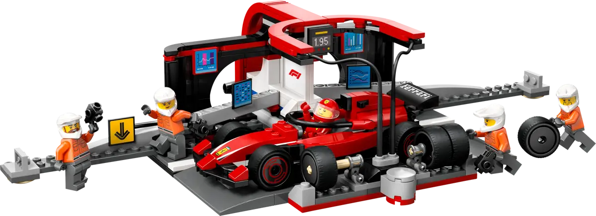 Lego City F1 Pit Stop & Pit Crew with Ferrari Car 60443