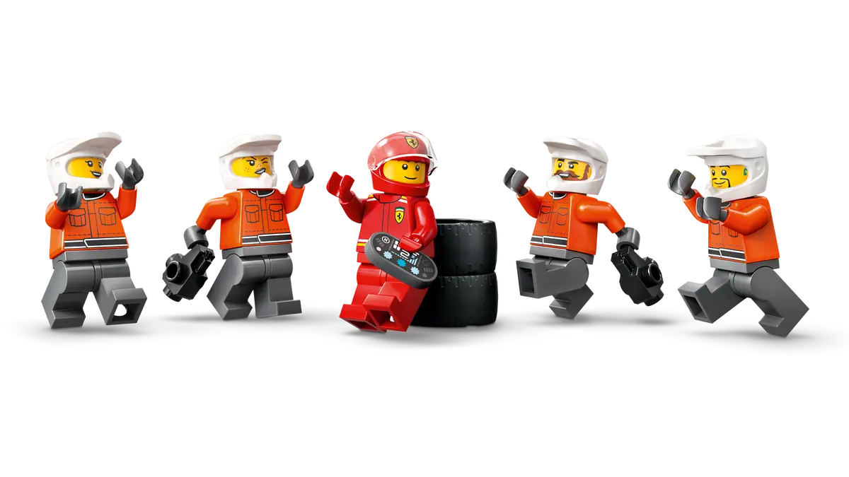 Lego City F1 Pit Stop & Pit Crew with Ferrari Car 60443