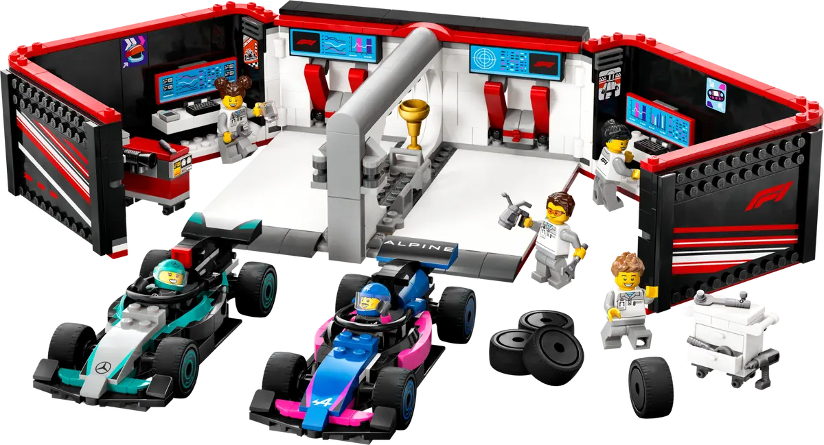 Lego City F1 Garage & Mercedes-AMG & Alpine Cars 60444