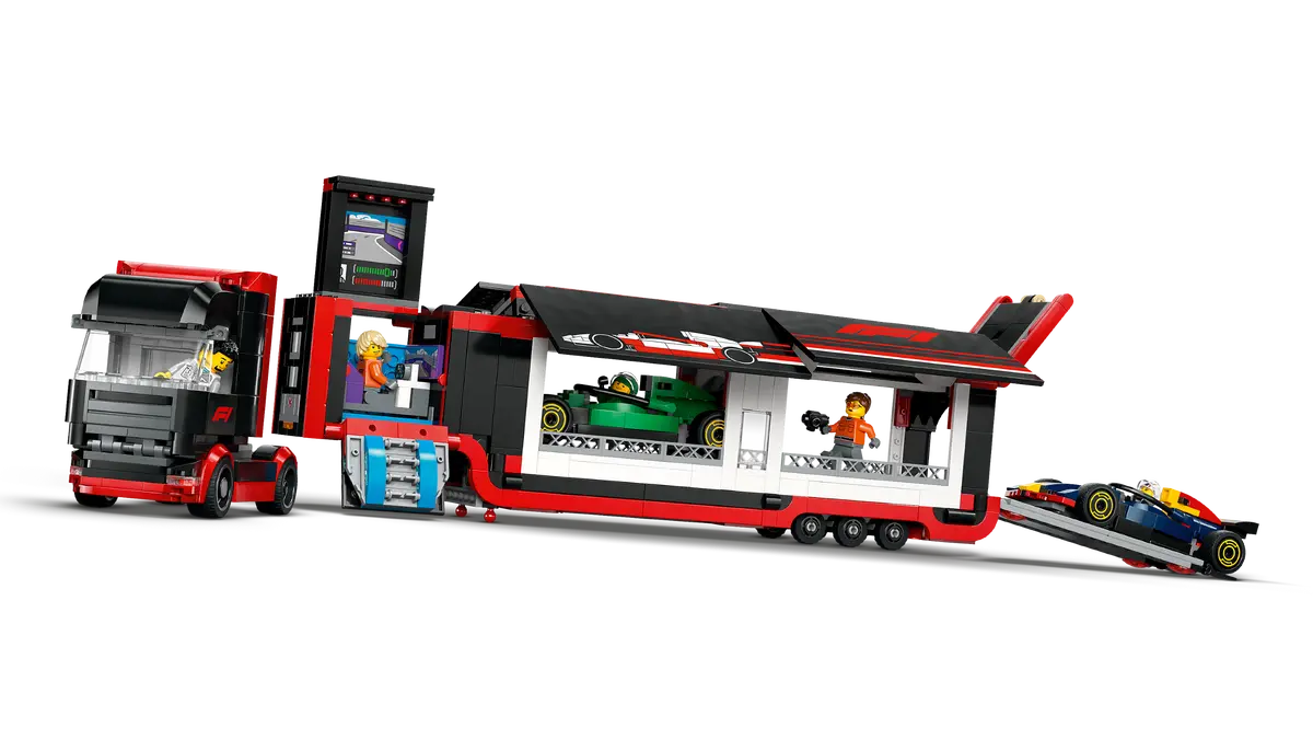 Lego City F1 Truck with RB20 & AMR24 F1 Cars 60445