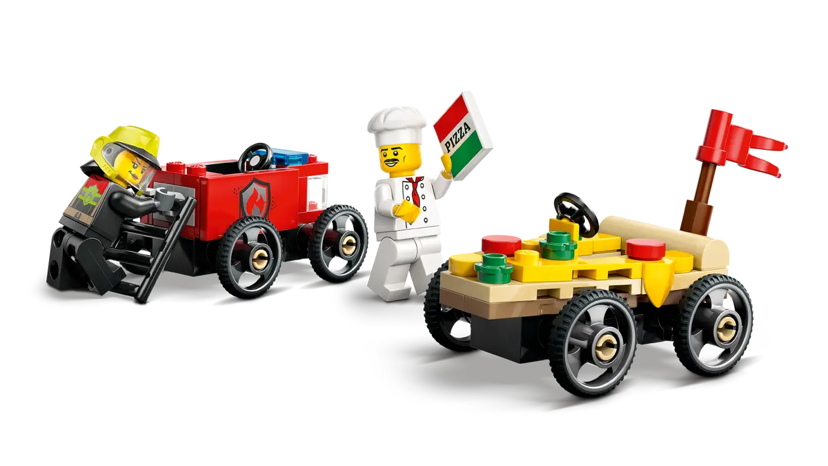 Lego City Pizza vs. Fire Truck Race Car Pack 60458