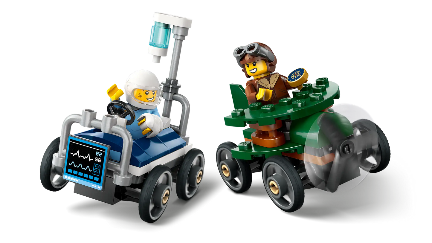 Lego City Airplane vs. Hospital Bed Race Car Pack 60459