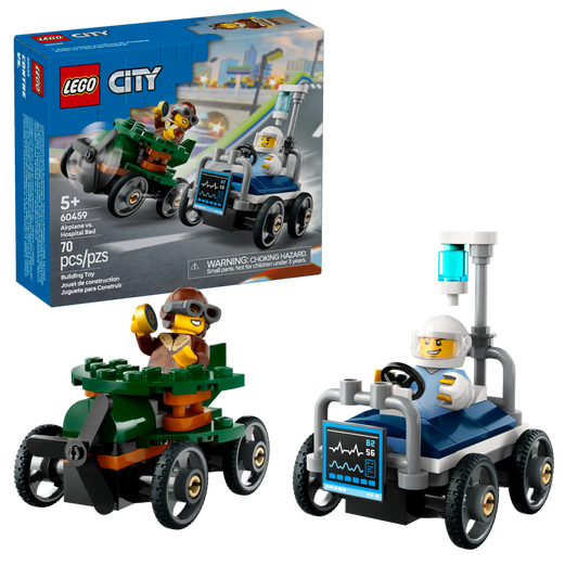 Lego City Airplane vs. Hospital Bed Race Car Pack 60459