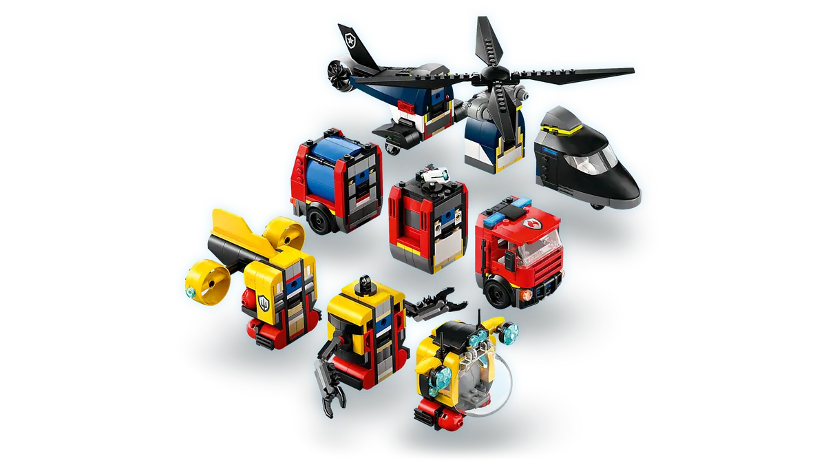 Lego City Helicopter, Fire Truck & Submarine Remix 60462