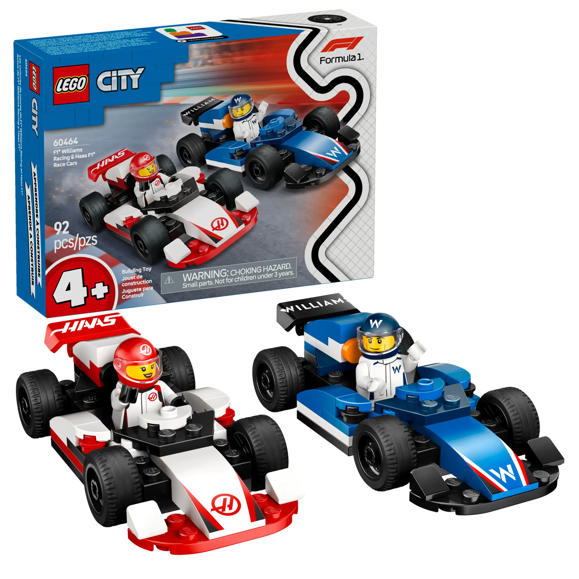 Lego City F1 Williams Racing & Haas F1 Race Cars 60464