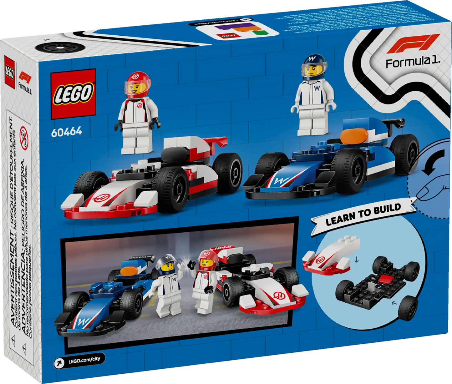 Lego City F1 Williams Racing & Haas F1 Race Cars 60464