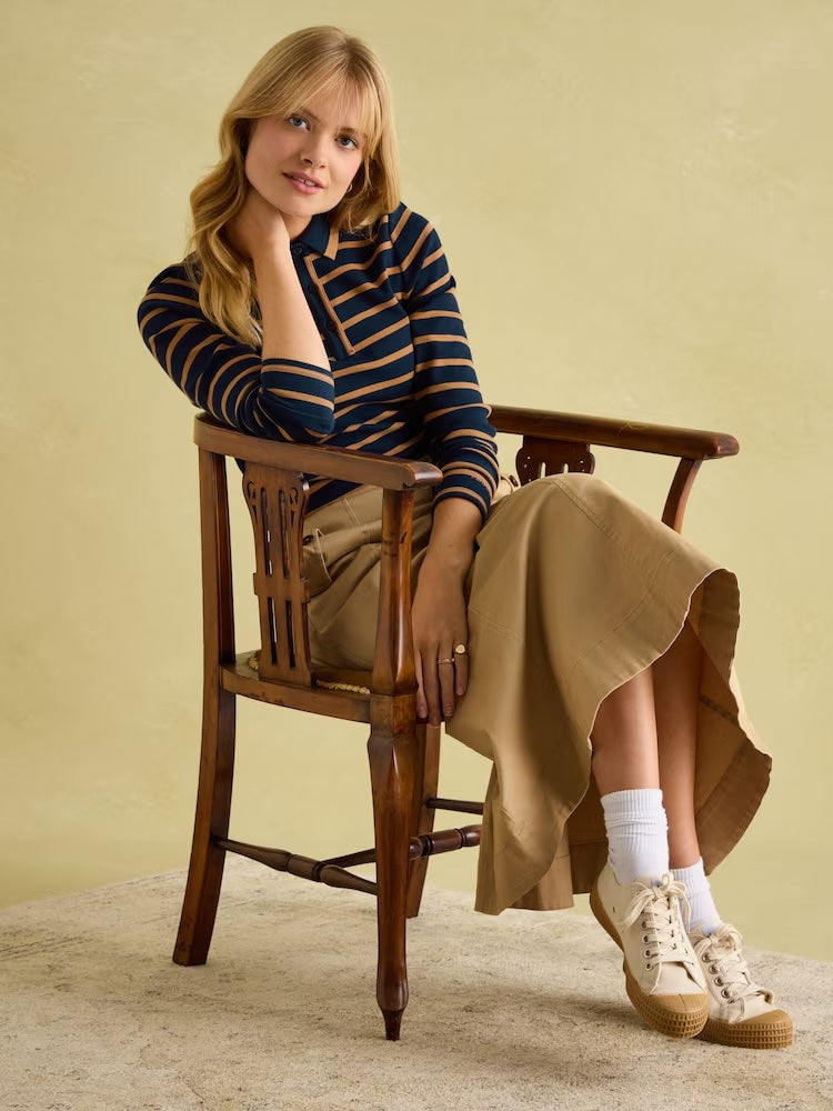 Joules Fairfield Long Sleeve Ribbed Polo Shirt