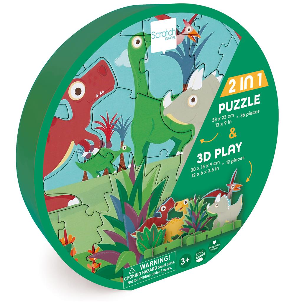 Inside Out Toys Scratch Playpuzzle 3D Dinsoaurs
