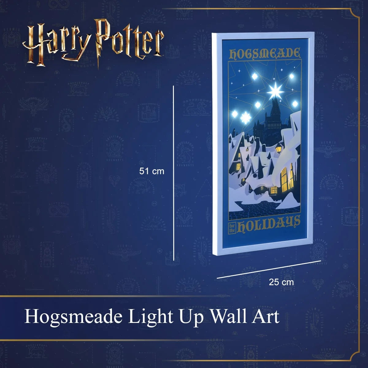 NOMA Harry Potter Hogsmeade illuminated snowy village LED wall art display