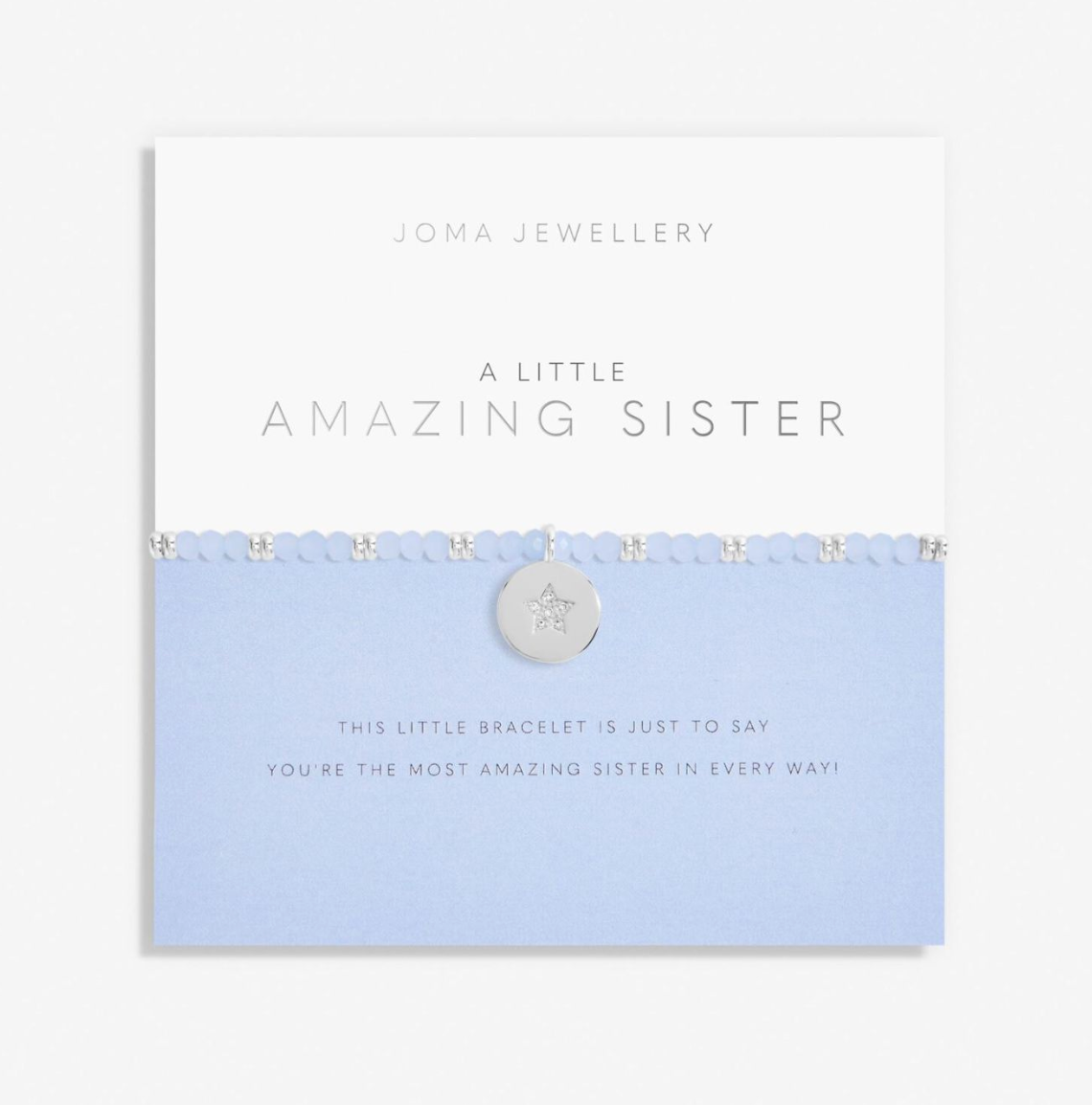 Joma Jewellery A Little Amazing Sister Blue & Silver Bracelet