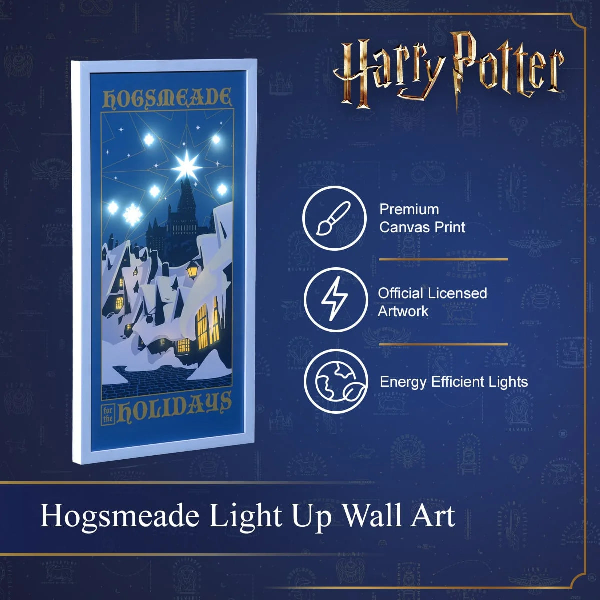 NOMA Harry Potter Hogsmeade illuminated snowy village LED wall art display