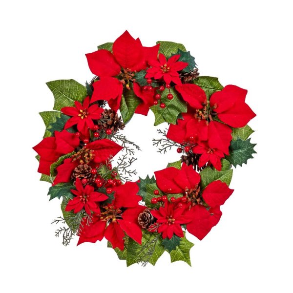 Three Kings Poinsettia Wreath - 40cm