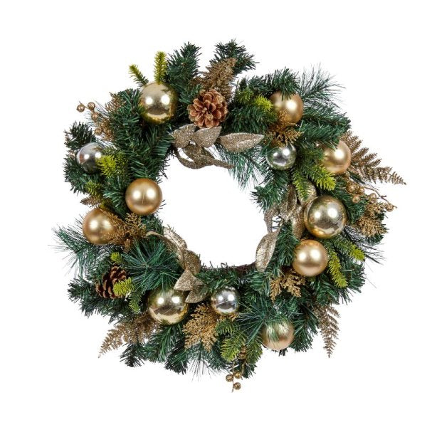 Three Kings Baubly Wreath - Gold - 60cm