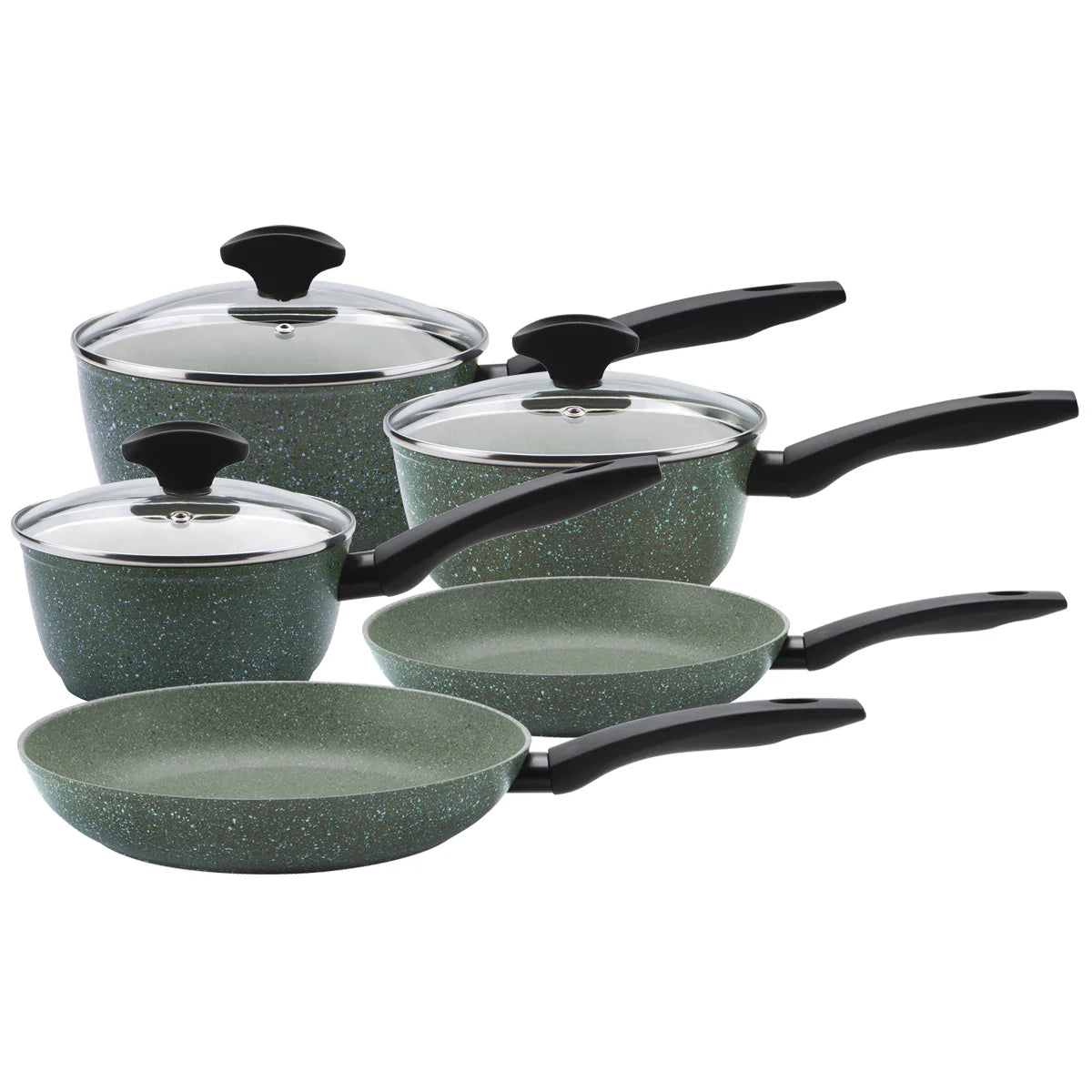 Prestige Eco Non-Stick Saucepan with Lids & Frying Pan 5 Piece set