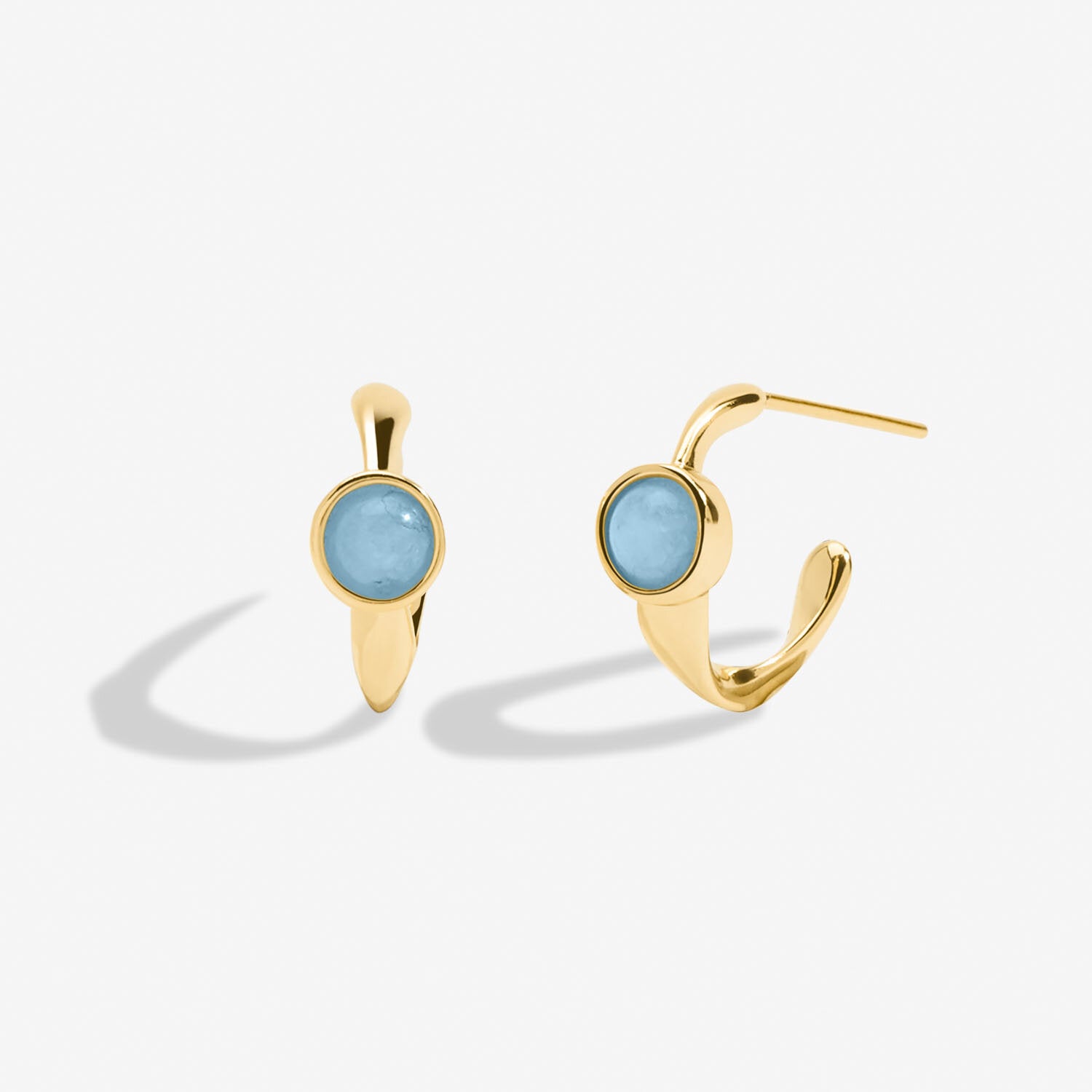 Joma Jewellery Gold Birthstone March Hoop Earrings