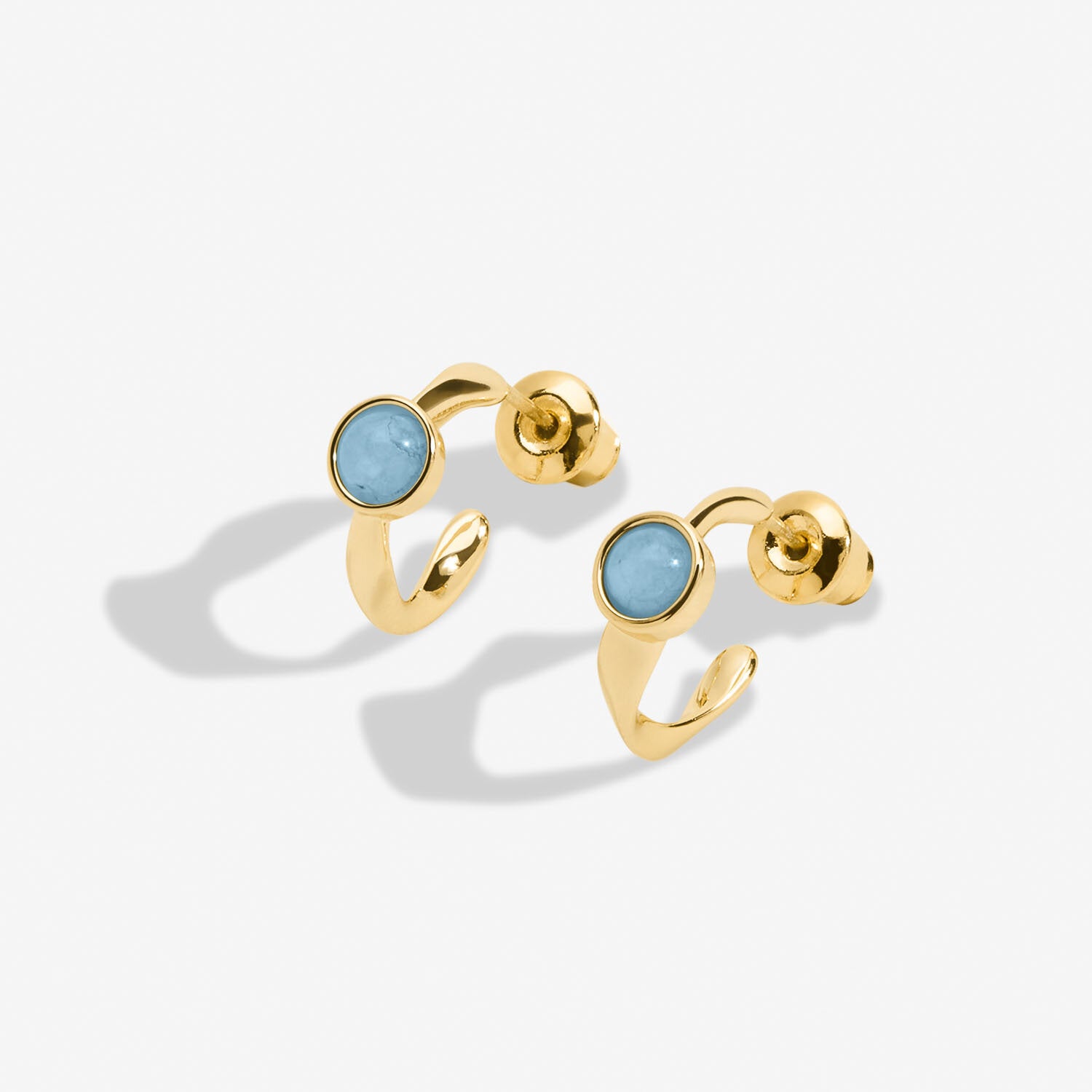 Joma Jewellery Gold Birthstone March Hoop Earrings
