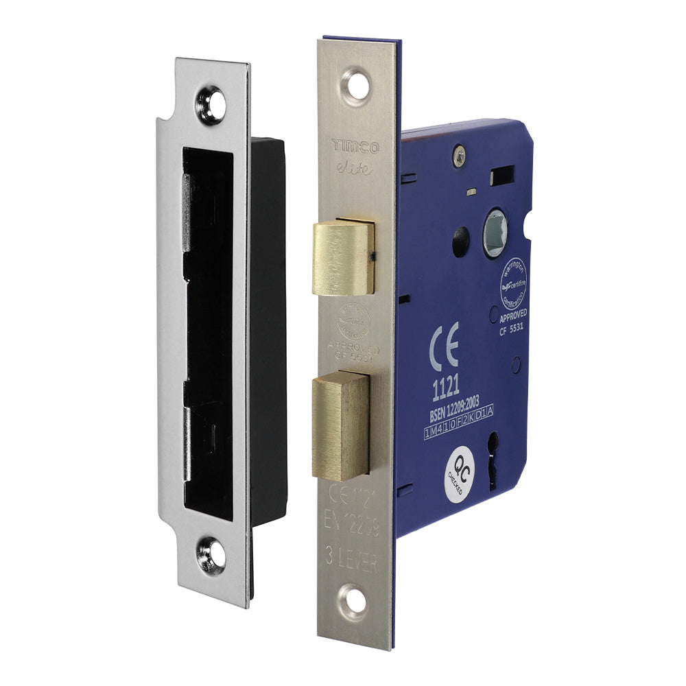 Timco 3 Lever Sashlock - Satin Nickel