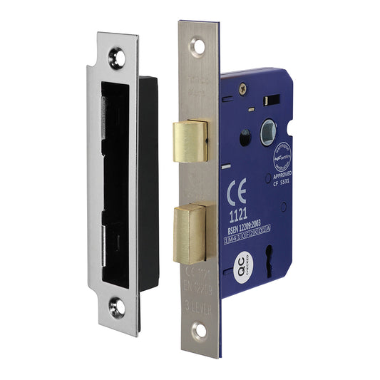 Timco 3 Lever Sashlock - Satin Nickel