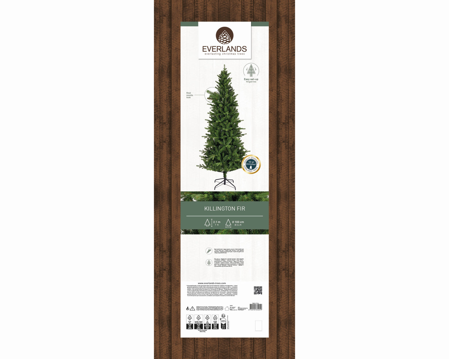 Everlands Killington Fir Artificial Christmas Tree 2.1m/7ft