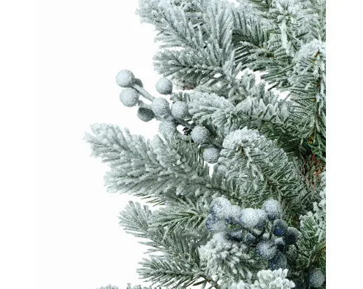 Kaemingk Aspen Mini Tree Snowy Glitter Blue Berries Indoor Christmas Decoration-3