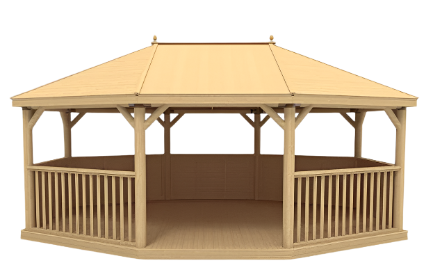 Forest Garden Premium Oval Wooden Gazebo With Cedar Roof