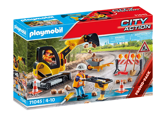 Playmobil City Action Road Works Construction Zone Promo Pack 71045