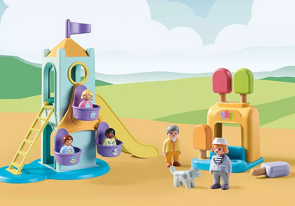 Playmobil 1.2.3 Adventure Tower with Ice Cream Booth