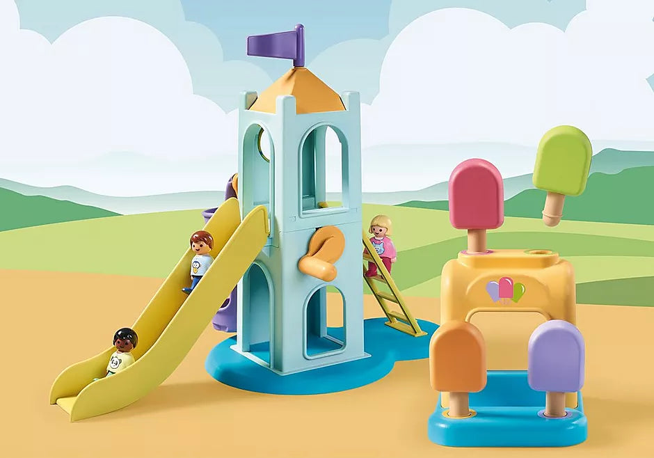 Playmobil 1.2.3 Adventure Tower with Ice Cream Booth