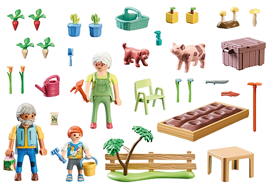 Playmobil Country Idyllic Vegetable Garden with Grandparents Sam Turner Sons