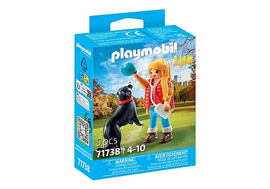 71738 Playmobil  My Life Woman With Mountain Dog Collectible Set