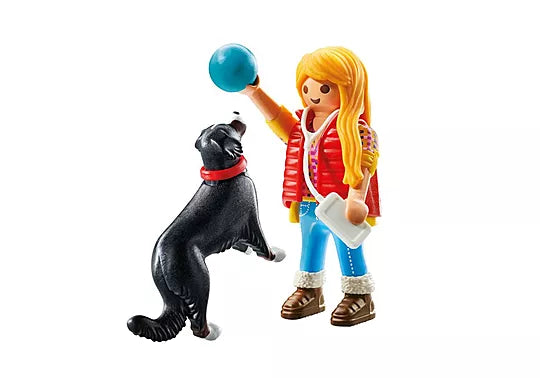 71738 Playmobil  My Life Woman With Mountain Dog Collectible Set