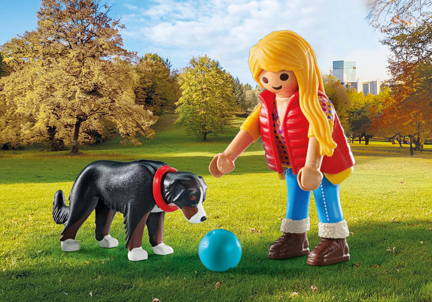 71738 Playmobil  My Life Woman With Mountain Dog Collectible Set