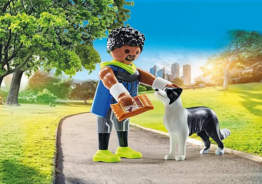 71740 Playmobil  My Life Jogger With Border Collie Collectible Set