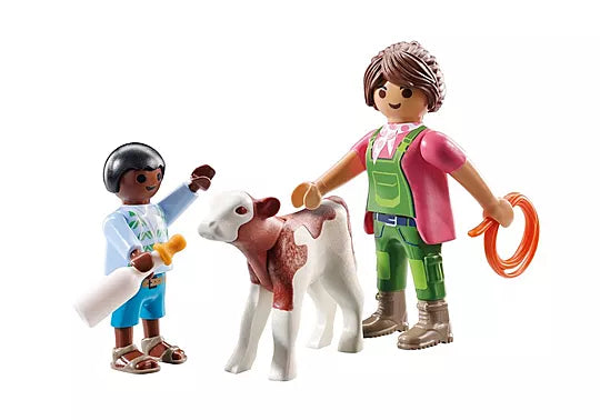 Playmobil DuoPack Farmer with Calf