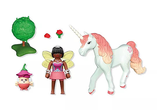 71841 Playmobil  Magical Unicorns Sky Rose With Fairy Collectible Unicorn 