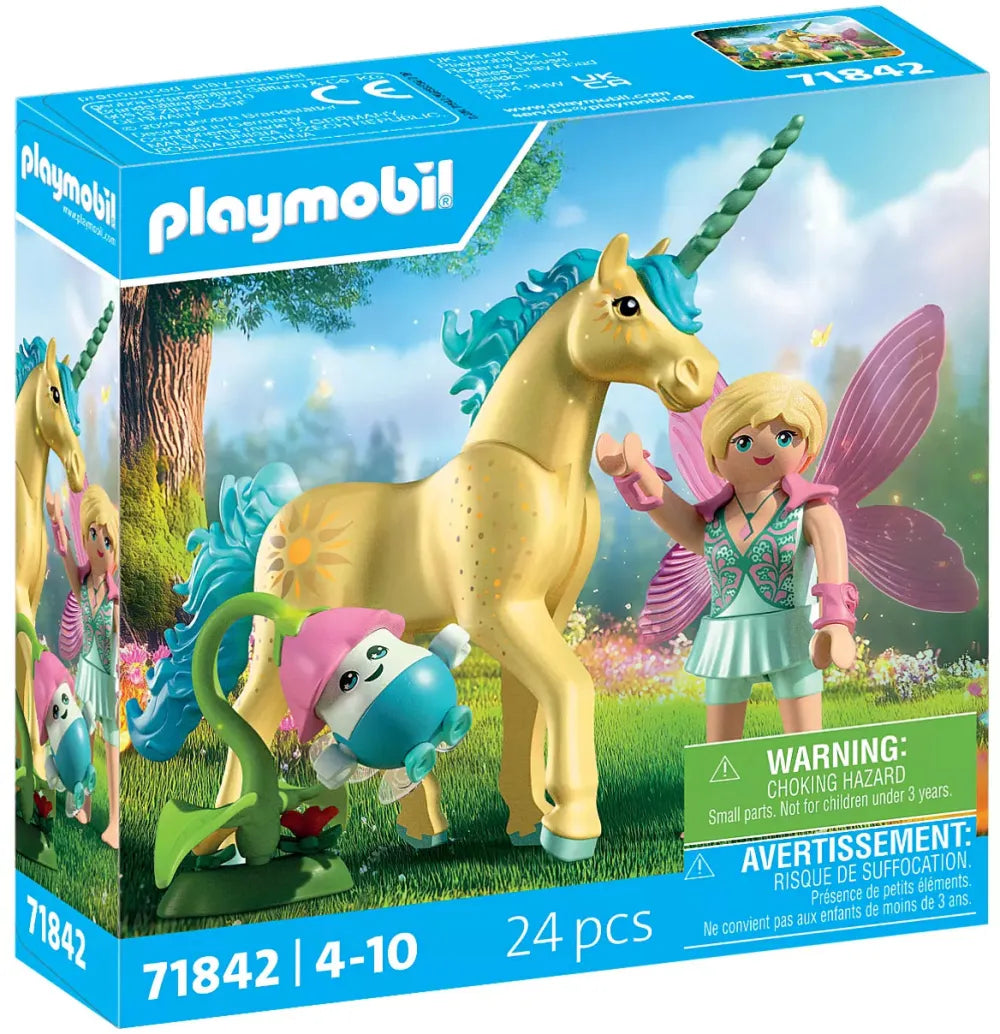 71842 Playmobil  Magical Unicorns Sunshine Blossom With Fairy Collectible Unicorn 