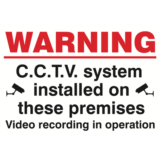 Parrot Signs & Graphics Warning CCTV Installed On These Premises Video Recording In Operation Sign 480 x 360mm