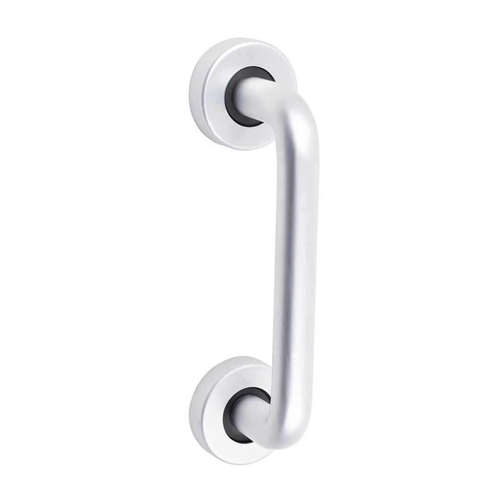 D Shaped Pull Handle On Rose - Satin Anodised Aluminium 229x19 – TIMCO