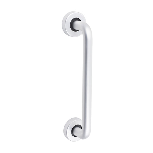 D Shaped Pull Handle On Rose - Satin Anodised Aluminium 229x19 – TIMCO
