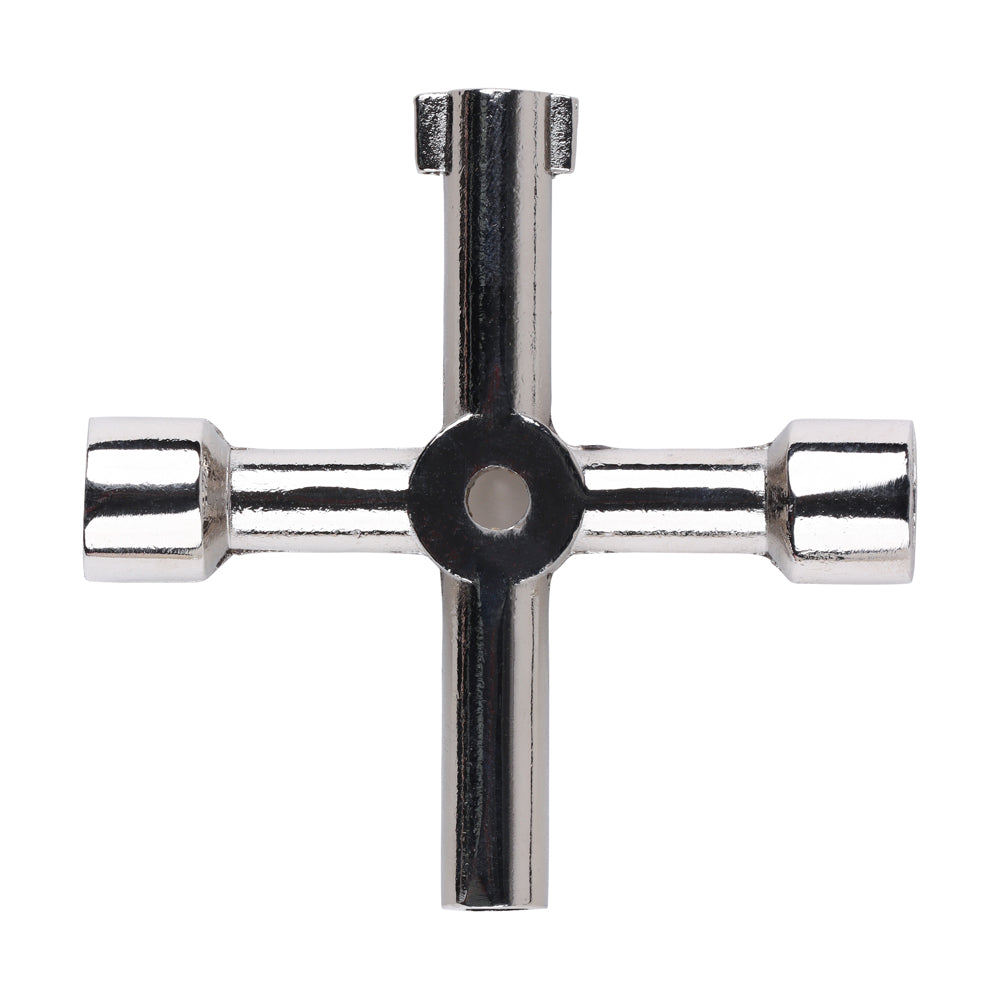 TIMCO 4-Way Multi-Functional Utility Key showing square and triangular drive heads