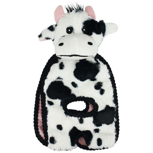 Happy Pet Tug O War Cow Squeaker Dog Toy