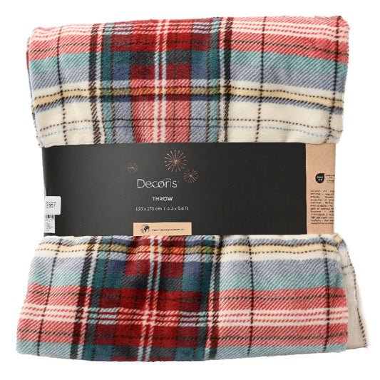 Kaemingk Throw Blanket - checks print - red/colours 