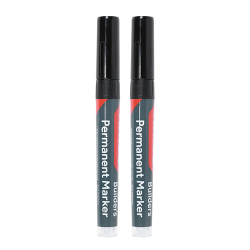 Permanent Markers - Fine Tip - Black x2 -TIMCO