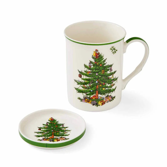 Spode Christmas Tree Mug & Coaster Set