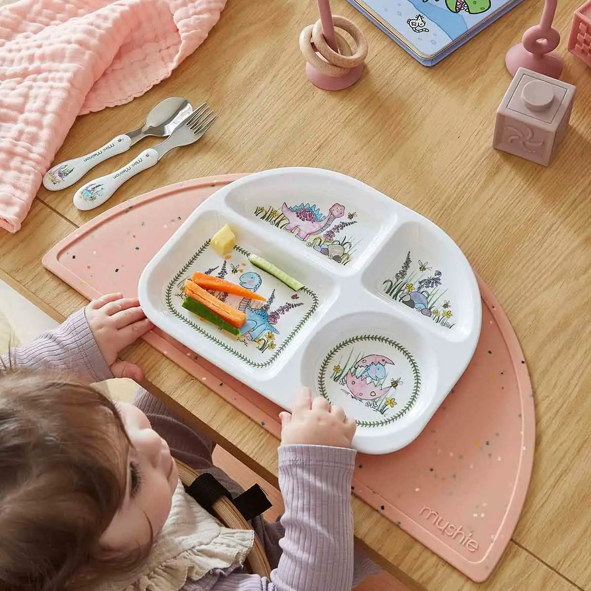 Mini Meirion Divided Plate - Dino