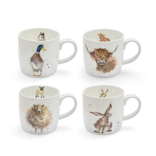 Wrendale Farm Gift Set of 4 Mugs