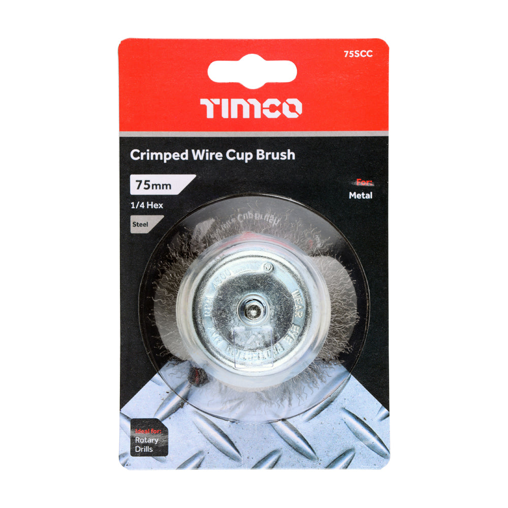 Shaft Mount Cup Brush Crimp 75mm